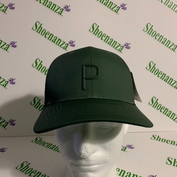 PUMA Hat Tech P Snapback Baseball Cap Adjustable Perforated Green One Size - Picture 1 of 10